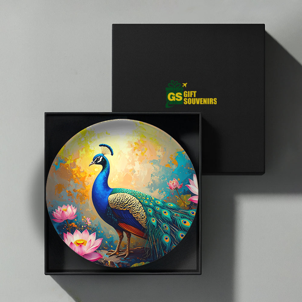 Premium ceramic Vaastu wall art showcasing vibrant peacock