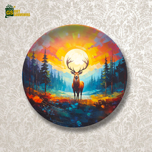 Colorful deer wall décor symbolizing strength and balance