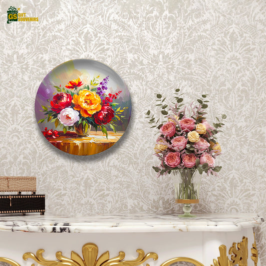 Floral Still Life – Classic Bloom Ceramic Wall Plate