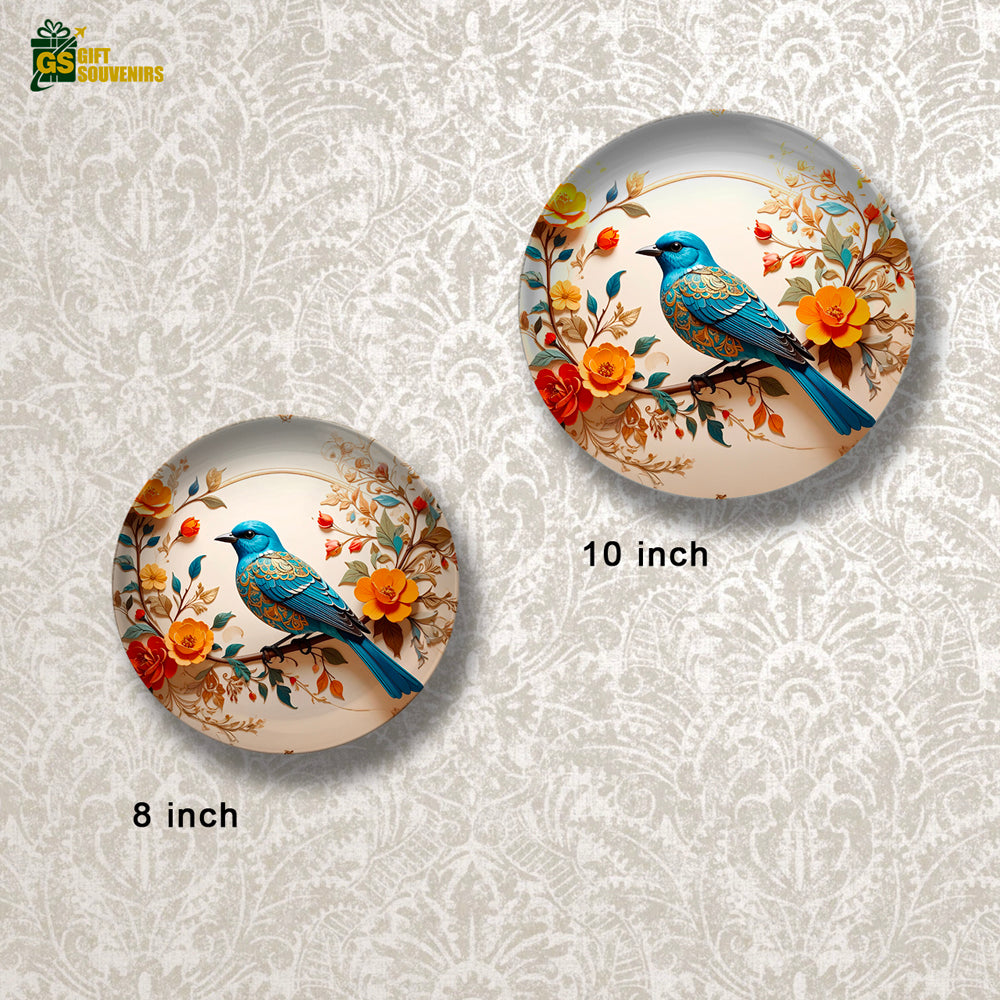 Bluebird Serenity – Nature Inspired Ceramic Wall Plate