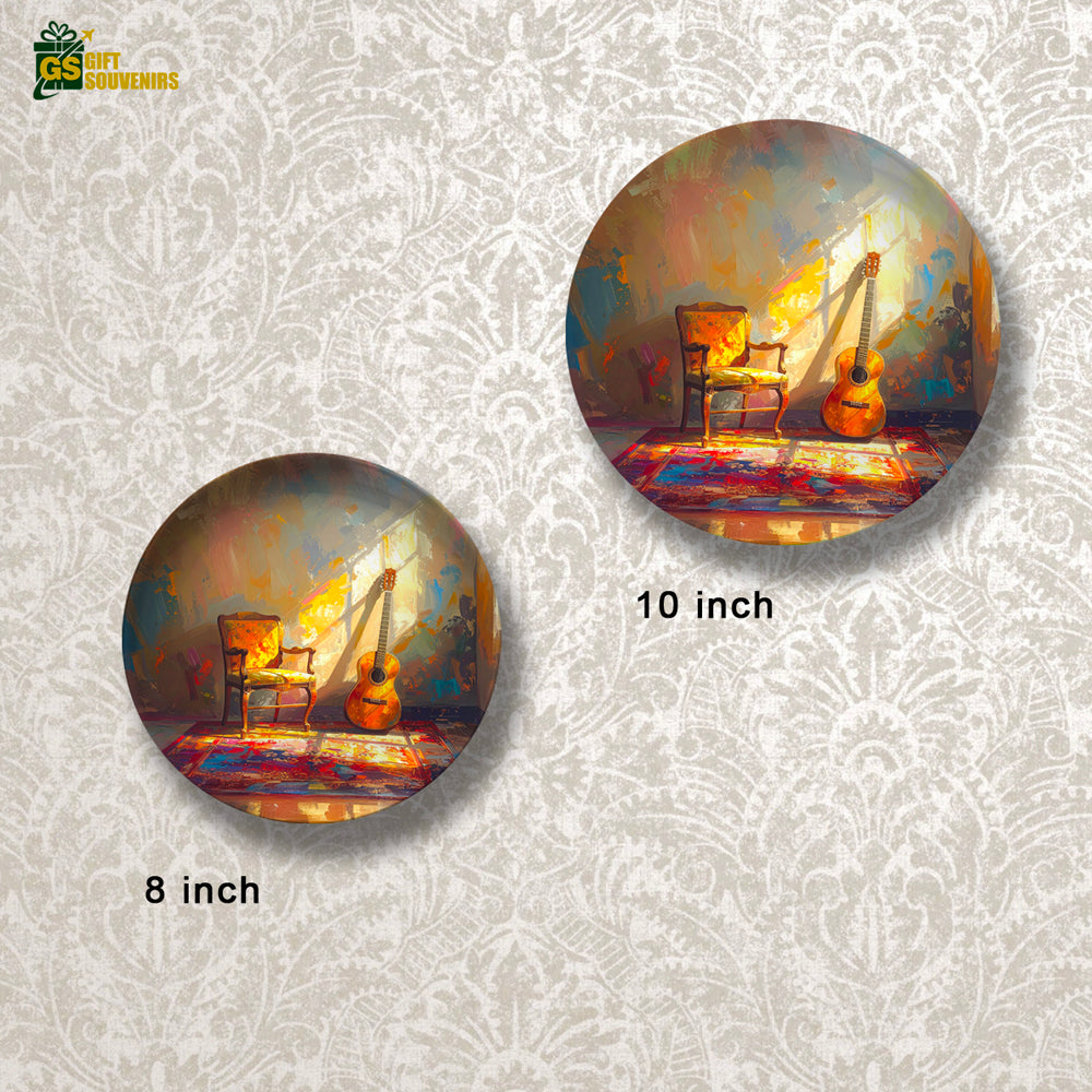 Silent Strings – Artistic Music Room Ceramic Wall Plate