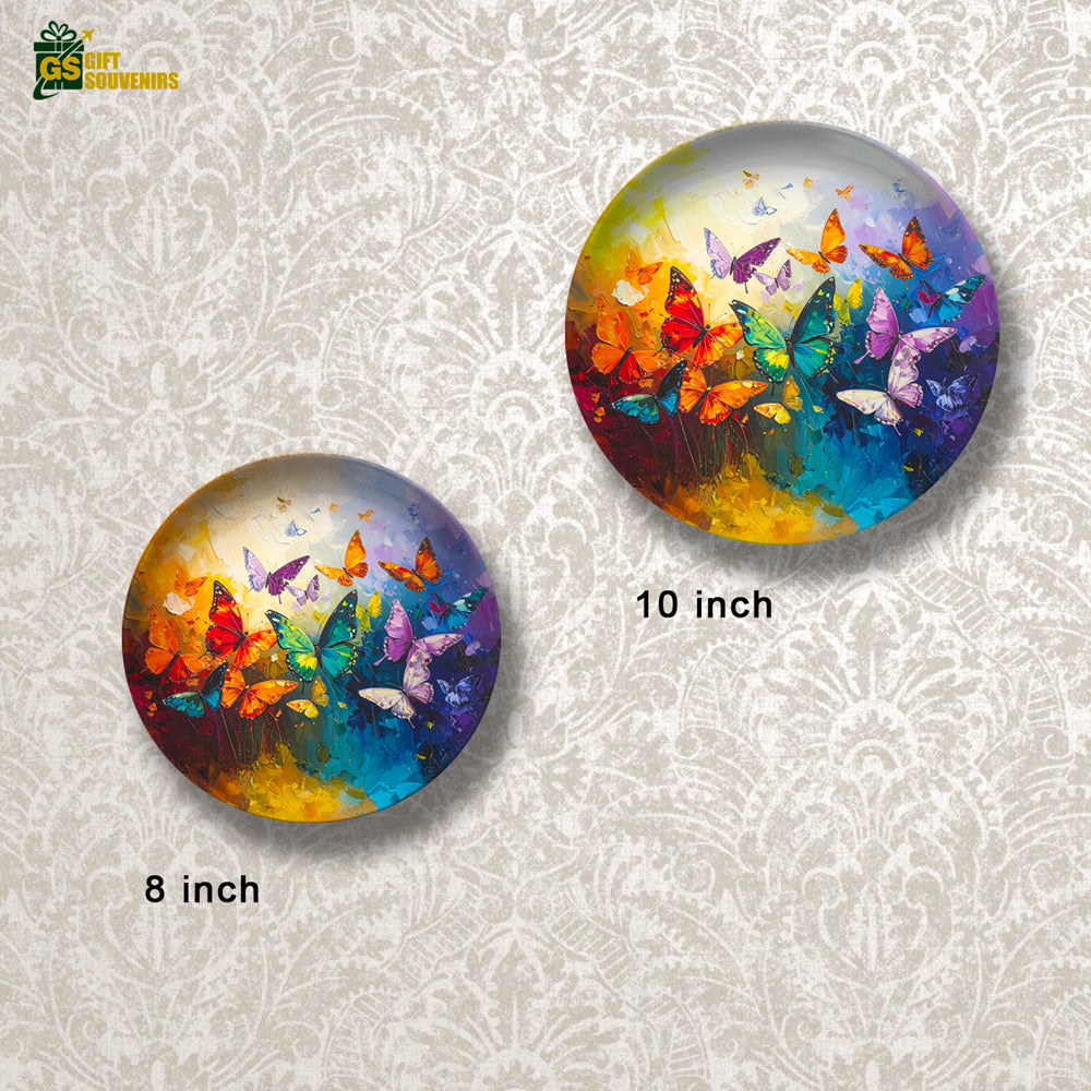 Butterfly Bloom – Colorful Flight Ceramic Wall Plate