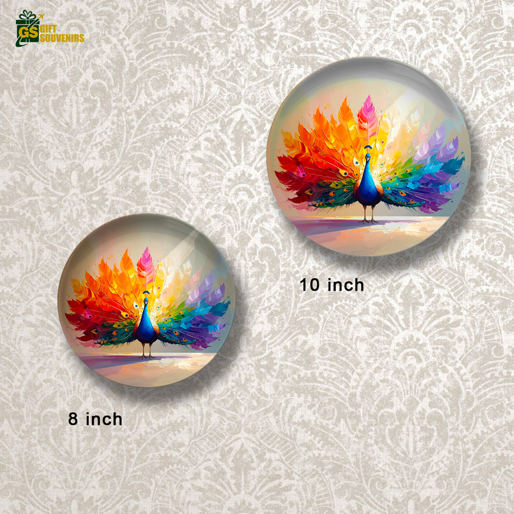 Peacock Pride – Vibrant Majesty Ceramic Wall Plate