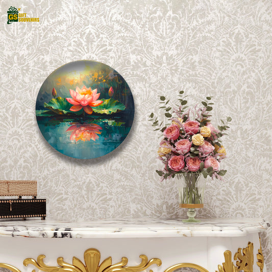 Lotus Calm – Spiritual Bloom Ceramic Wall Plate