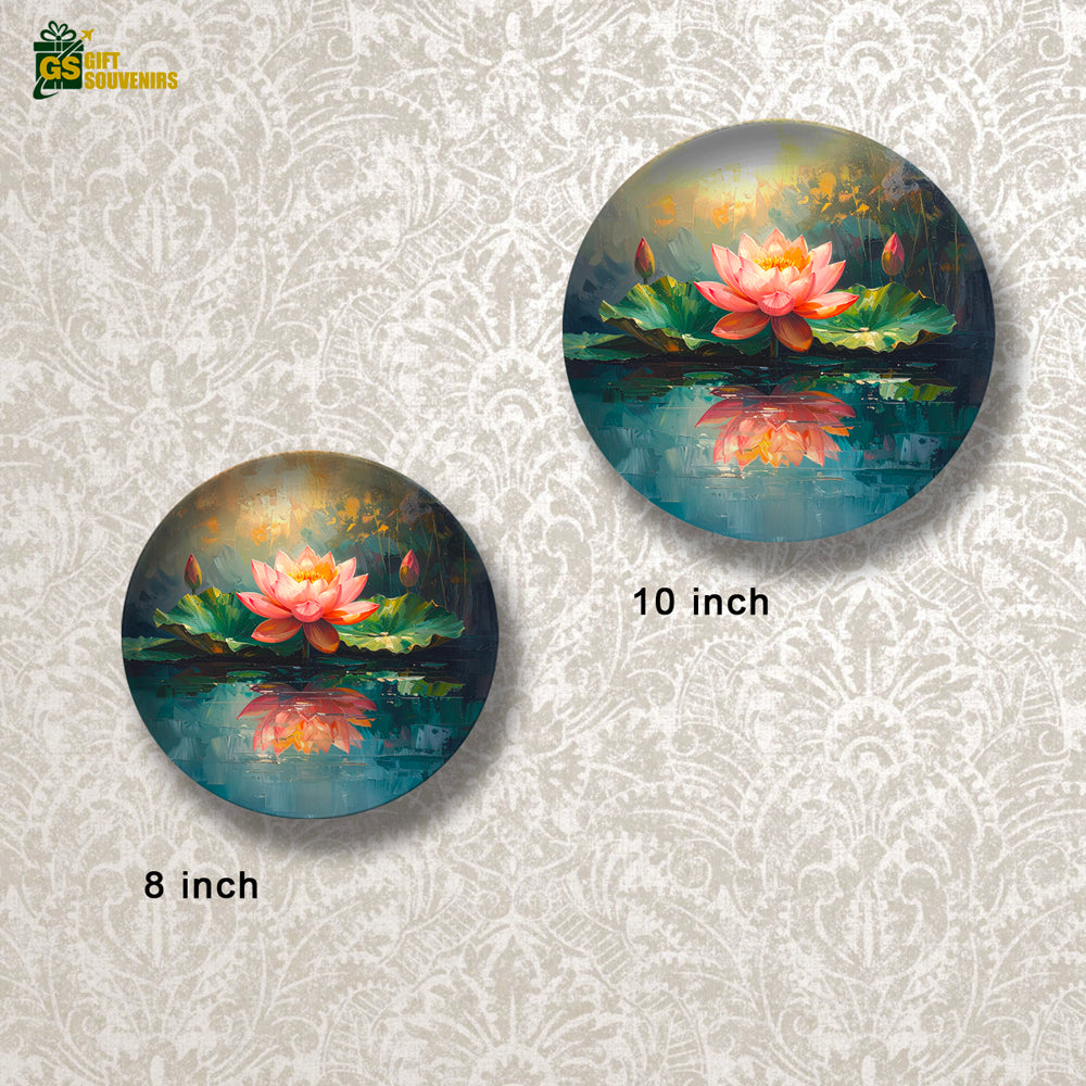 Lotus Calm – Spiritual Bloom Ceramic Wall Plate