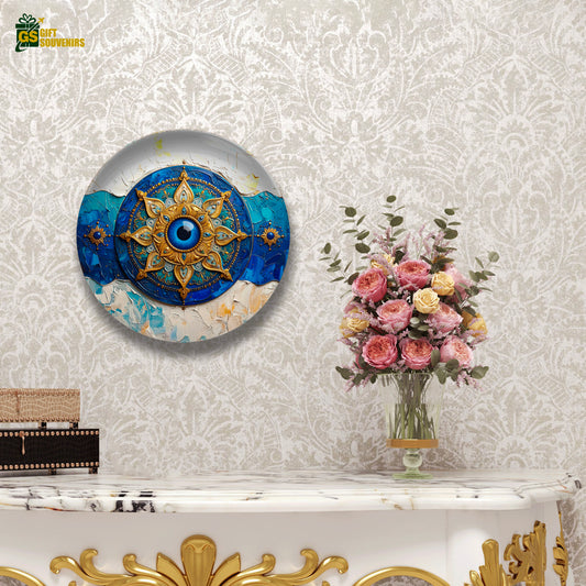 Evil Eye Mandala – Protection & Positive Energy Ceramic Wall Plate