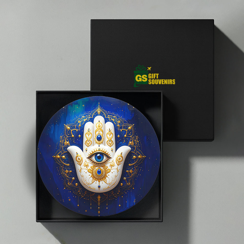 Hamsa Hand of Light – Protection & Peace Ceramic Wall Plate
