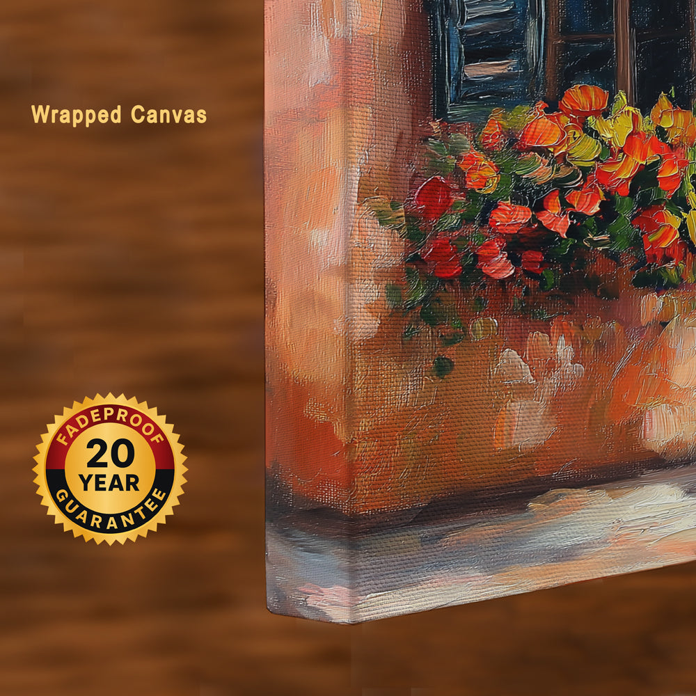 Mediterranean Charm – Rustic Courtyard Canvas Wall Art