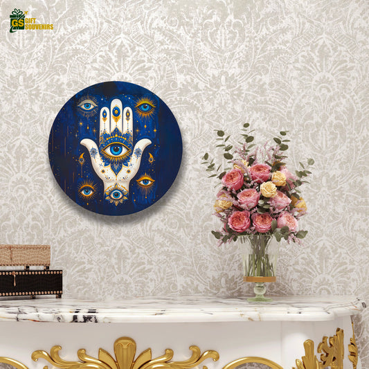 Mystic Hamsa – Evil Eye Protection Ceramic Wall Plate