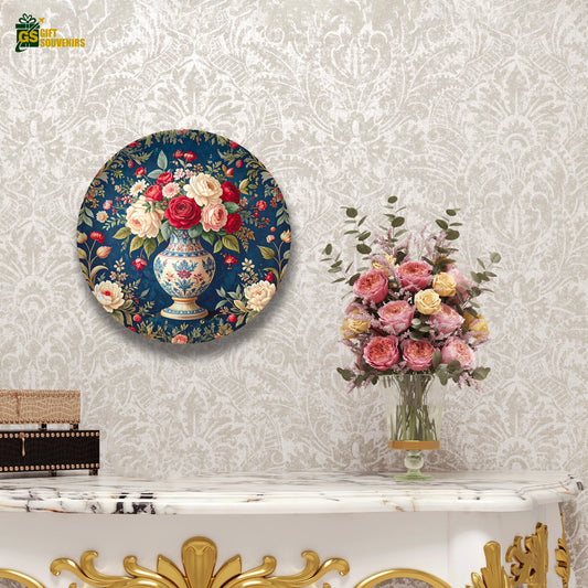Vintage Rose Bouquet – Floral Elegance Ceramic Wall Plate