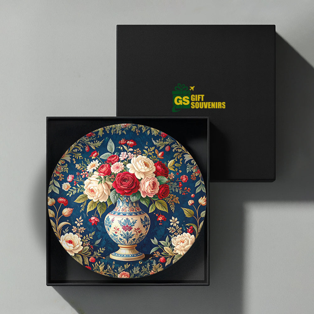 Vintage Rose Bouquet – Floral Elegance Ceramic Wall Plate