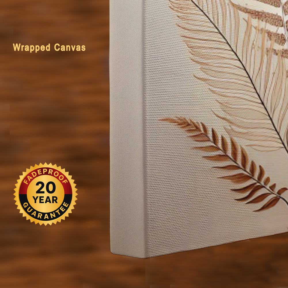 Earthen Grace – Botanical Ferns on Terracotta Canvas