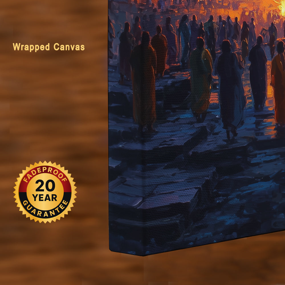 Eternal Flames of Varanasi – Ganga Aarti Canvas Wall Art
