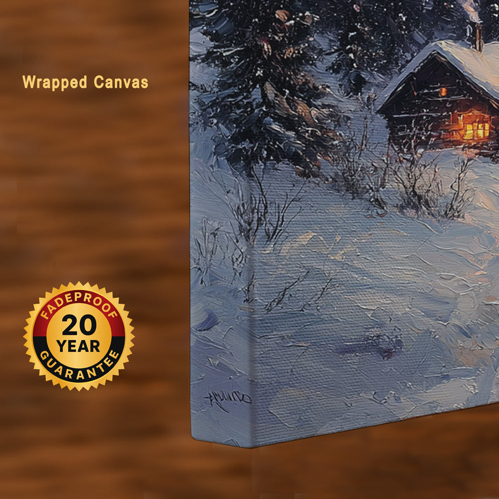 Echoes of the Peaks – Snowbound Sunset Inspired by the Swiss Alps Canvas Wall Art