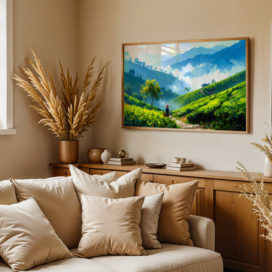 Emerald Slopes – Morning Mist Over Munnar’s Tea Gardens