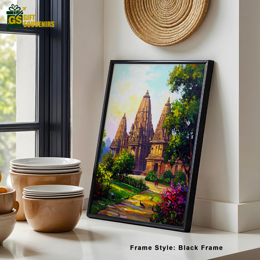 Sacred Splendor – Inspired by India’s Khajuraho Temple Canvas Wall Art