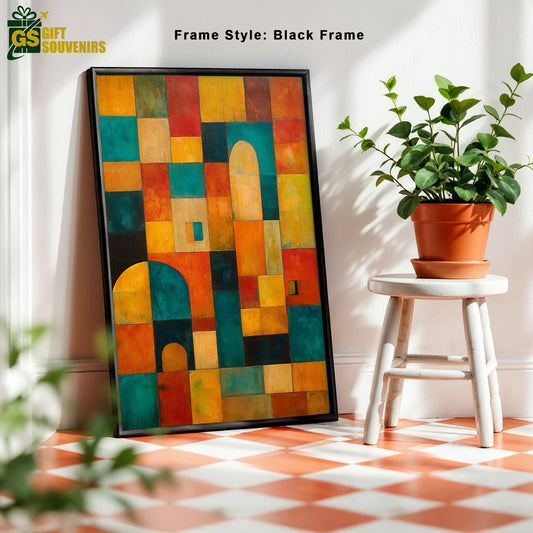 Echoes of Heritage – Abstract Arch Motif Canvas Wall Art