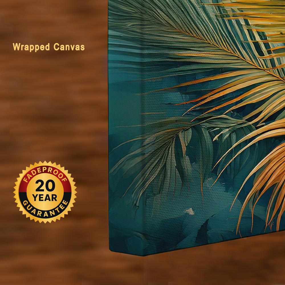 Tropical Radiance – Palm Leaves Canvas Wall Art