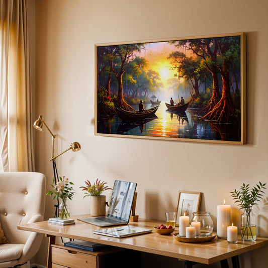 Ebb & Echo – A Journey Through the Sundarbans Canvas Wall Art