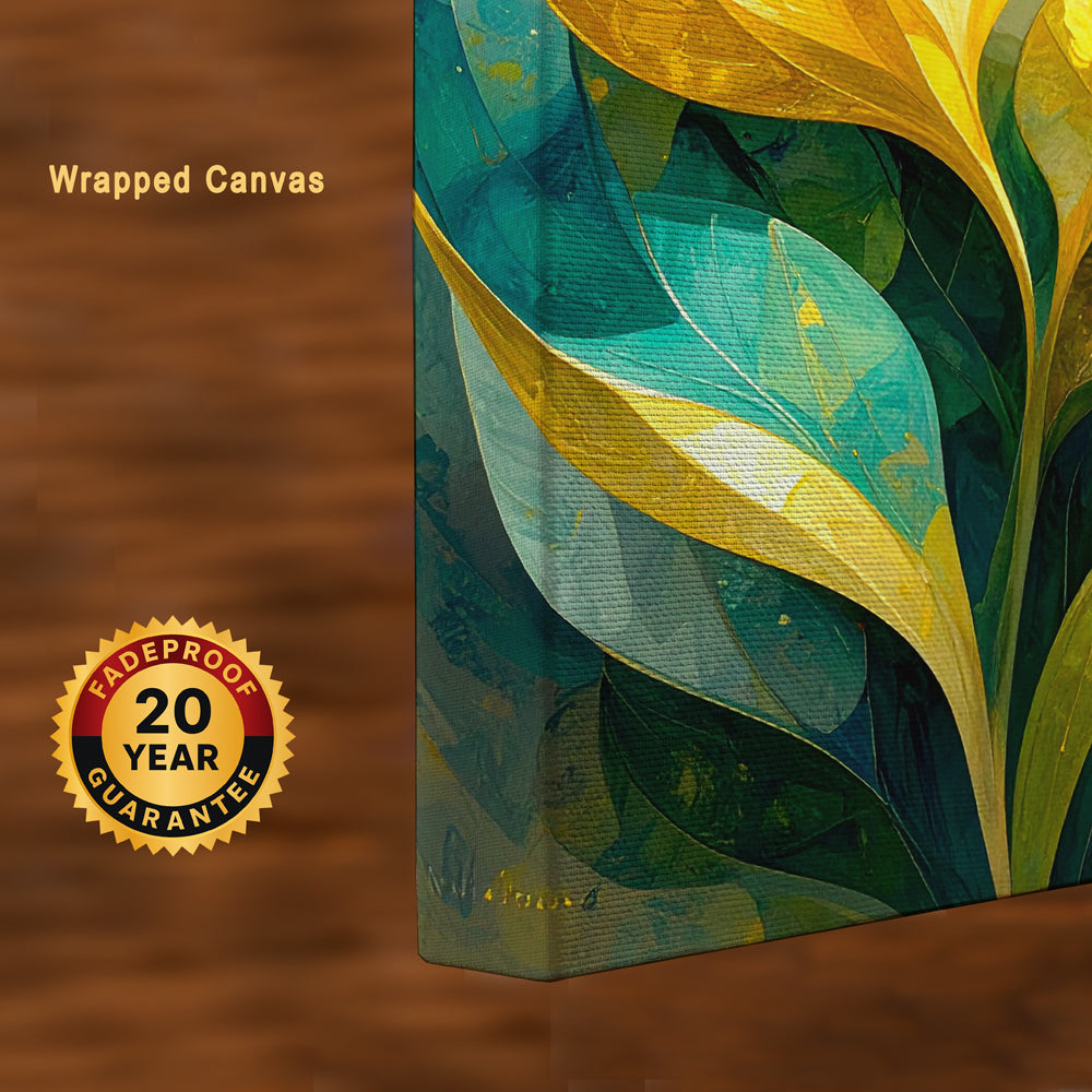 Verdant Rise – Abstract Botanical Harmony Canvas Wall Art