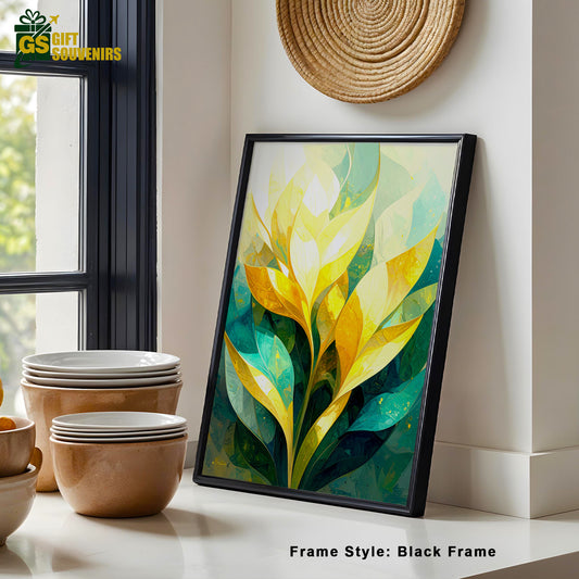 Verdant Rise – Abstract Botanical Harmony Canvas Wall Art