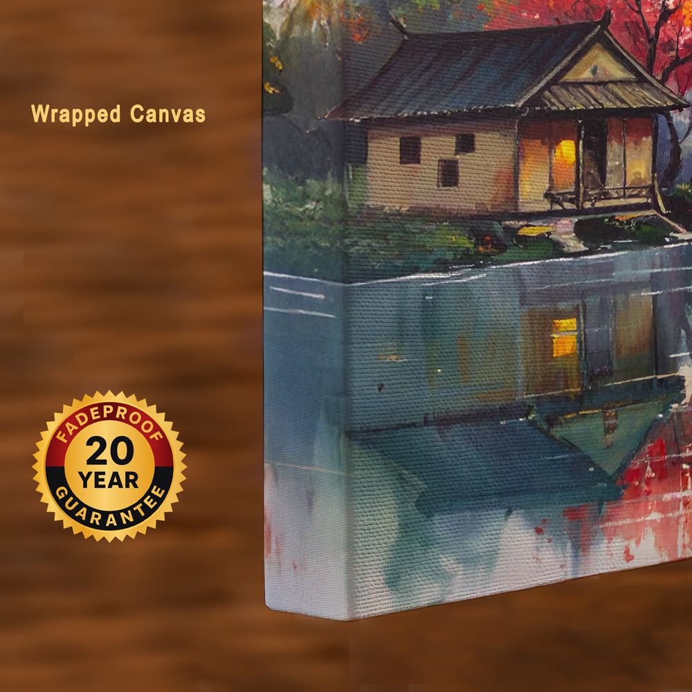 Serene Reflections – Tranquil Riverside Canvas Wall Art