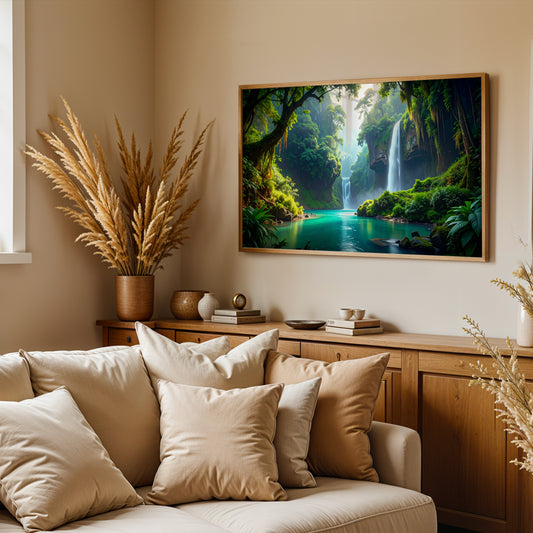 Eternal Flow – Vaastu Waterfall Prosperity Canvas Wall Art