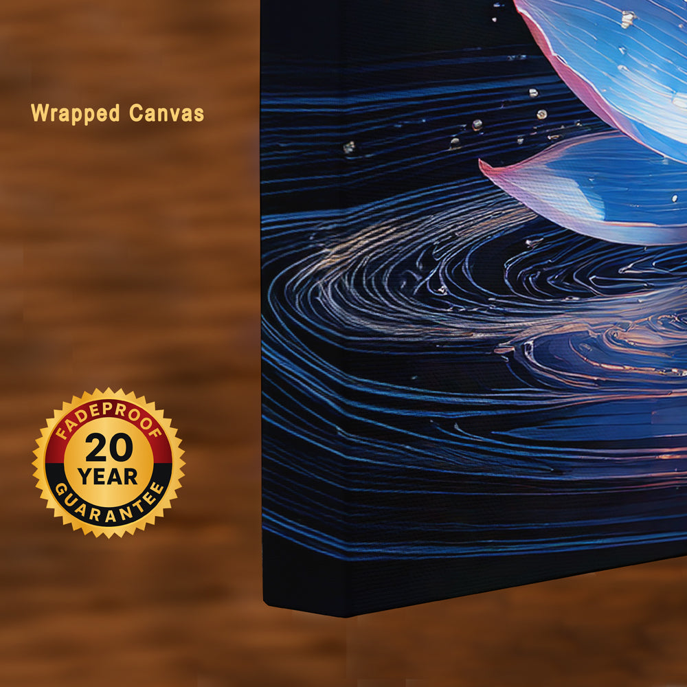 Roots & Radiance – A Contemporary Lotus Canvas Wall Art