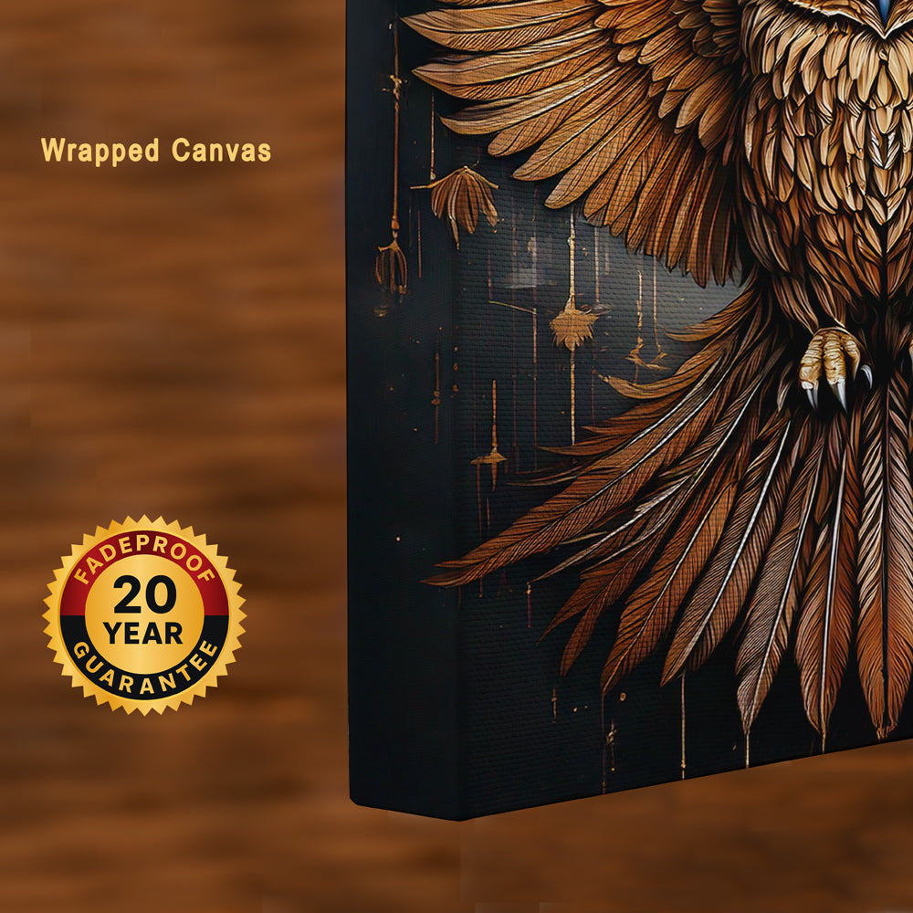 Divine Wisdom – Vaastu & Feng Shui Inspired Owl Canvas Art