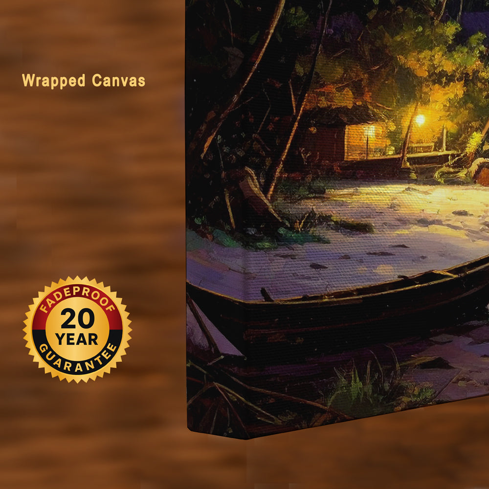 Moonlit Shores – A Night by the Sea Canvas Wall Art