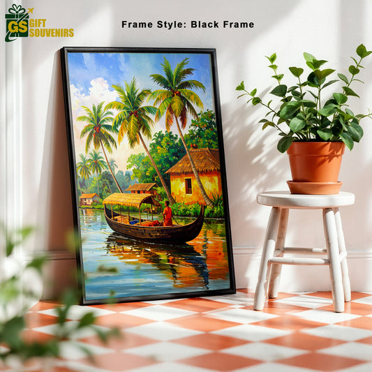 Whispers of Kerala – Backwater Harmony Canvas Wall Art
