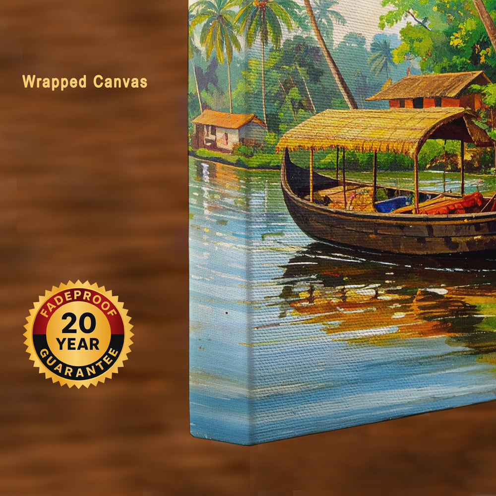 Whispers of Kerala – Backwater Harmony Canvas Wall Art