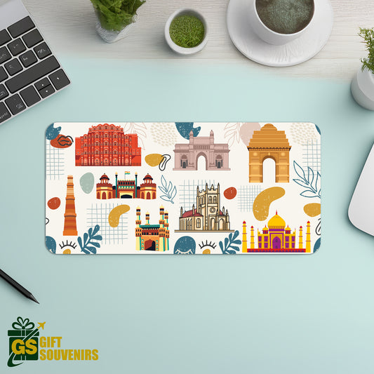 Indian Monuments Mosaic – Cultural Art Desk Pad | Desk Mat