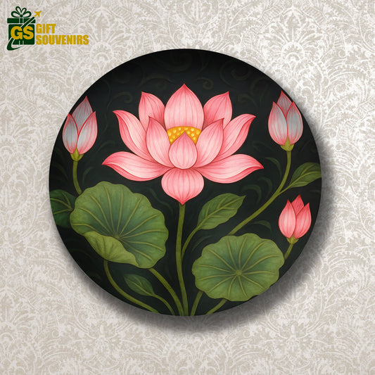 Blossoms of Enlightenment – The Sacred Lotus Ceramic Plate