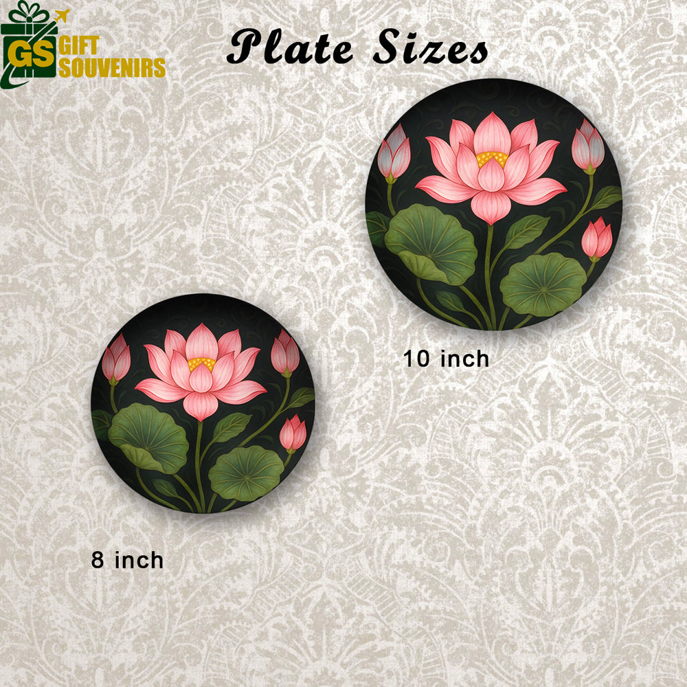 Blossoms of Enlightenment – The Sacred Lotus Ceramic Plate