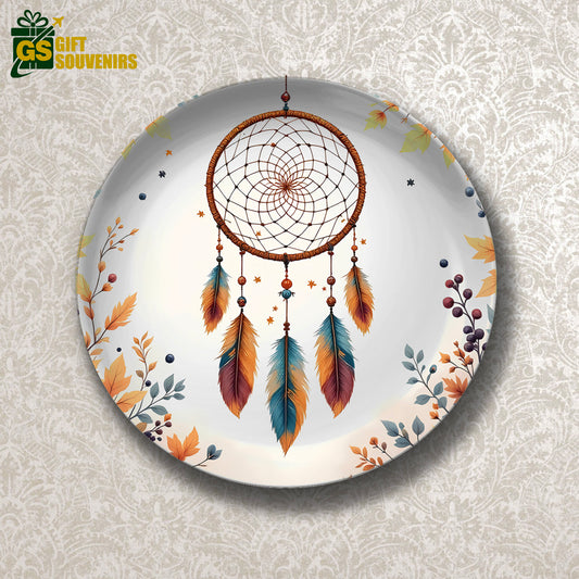 Dreamcatcher Harmony – A Vaastu & Feng Shui Inspired Premium Ceramic Plate