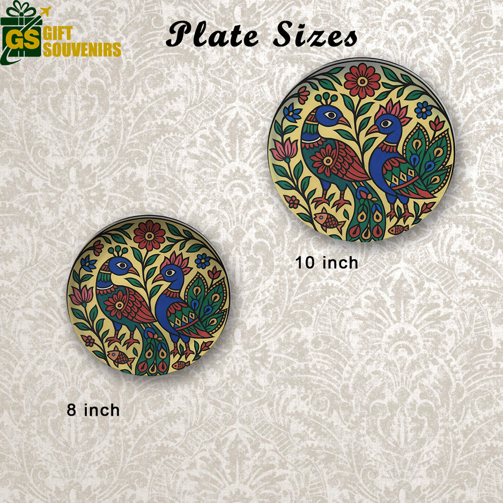 Madhubani Magic – Eternal Companions in Blooming Harmony