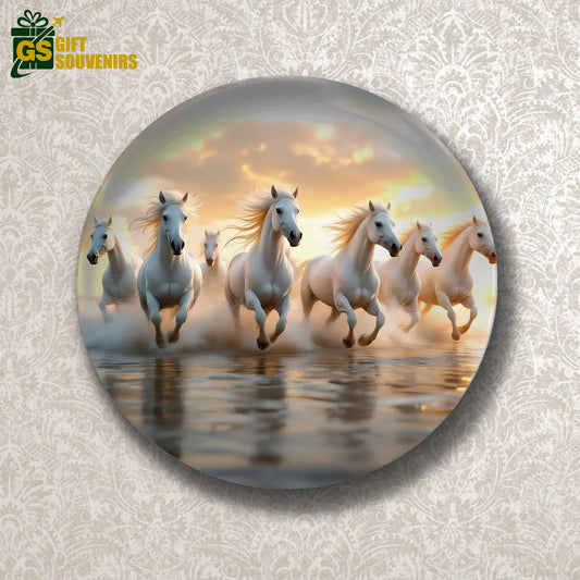 Seven Horses of Success – Vaastu Ceramic Plate