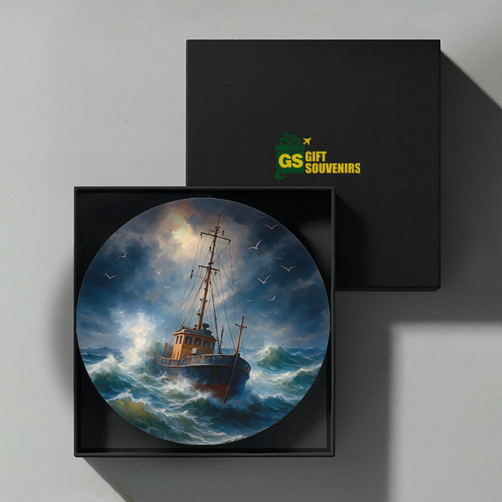 Voyage of Resilience – Ocean Journey Ceramic Wall Plate