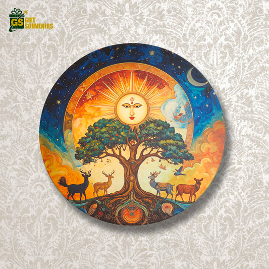 Celestial Balance – The Cosmic Harmony Ceramic Wall Plate
