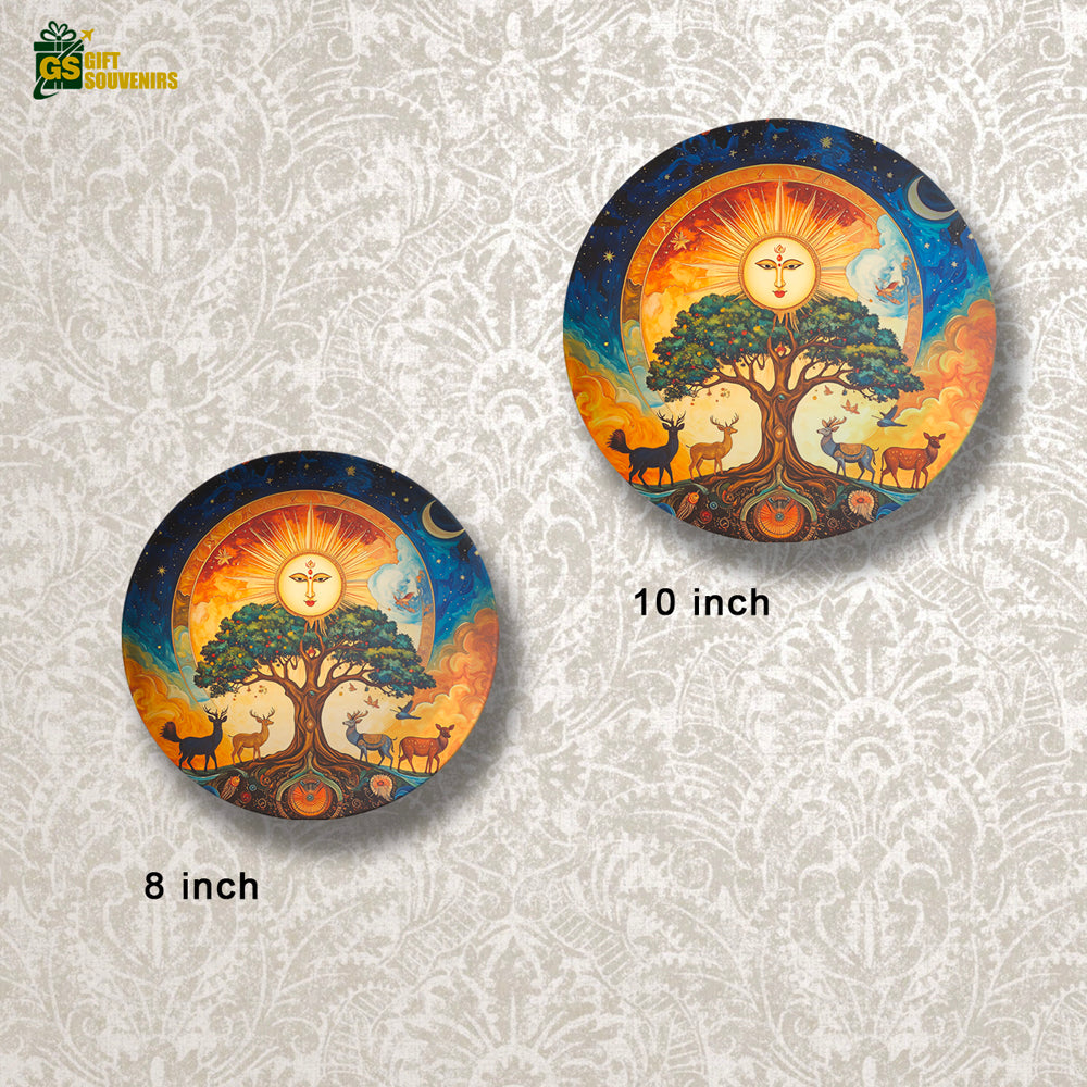 Celestial Balance – The Cosmic Harmony Ceramic Wall Plate