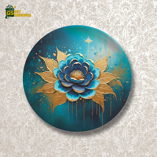 Celestial Bloom – Abstract Floral Ceramic Wall Plate
