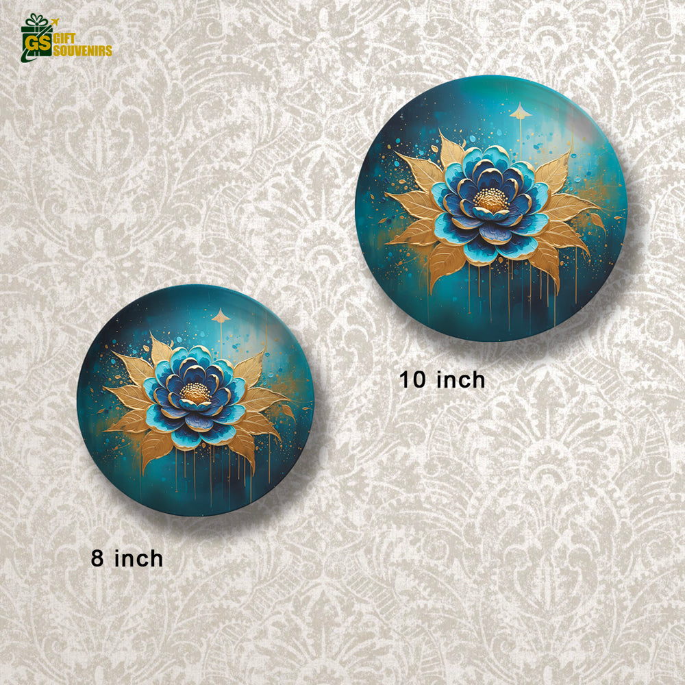 Celestial Bloom – Abstract Floral Ceramic Wall Plate