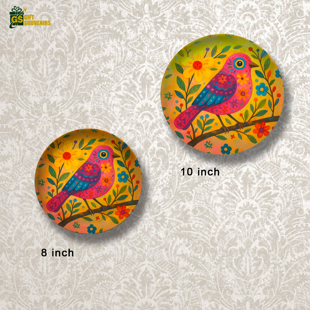 Song of Joy – Nature-Inspired Bird Ceramic Wall Plate