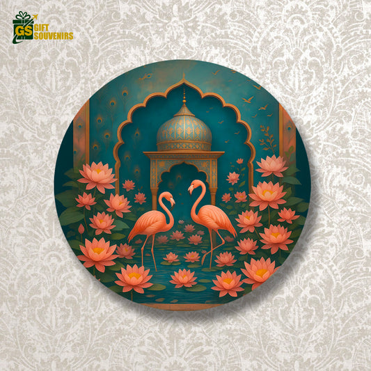 Lotus Courtship – Indian Heritage Art Ceramic Wall Plate