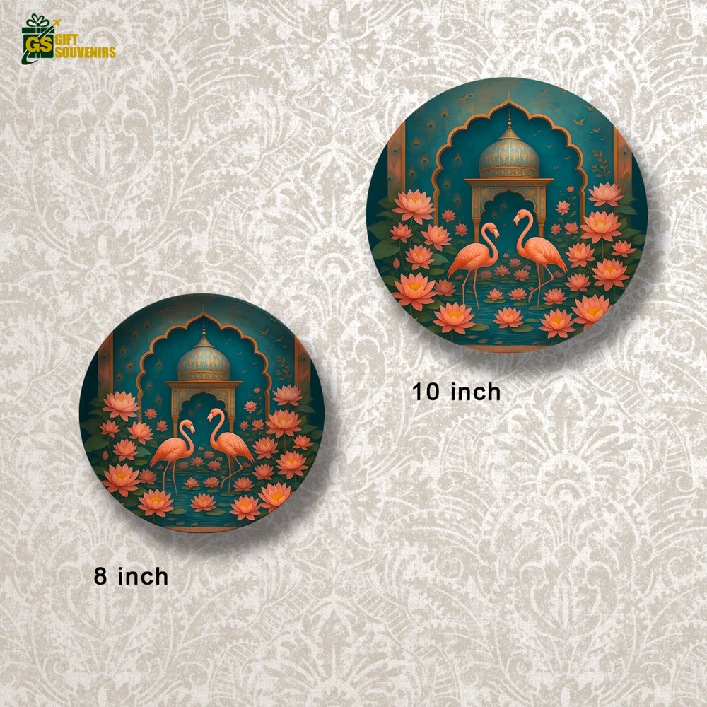 Lotus Courtship – Indian Heritage Art Ceramic Wall Plate