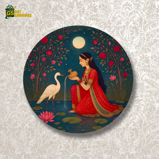 Divine Stillness – Moonlit Tradition Ceramic Wall Plate