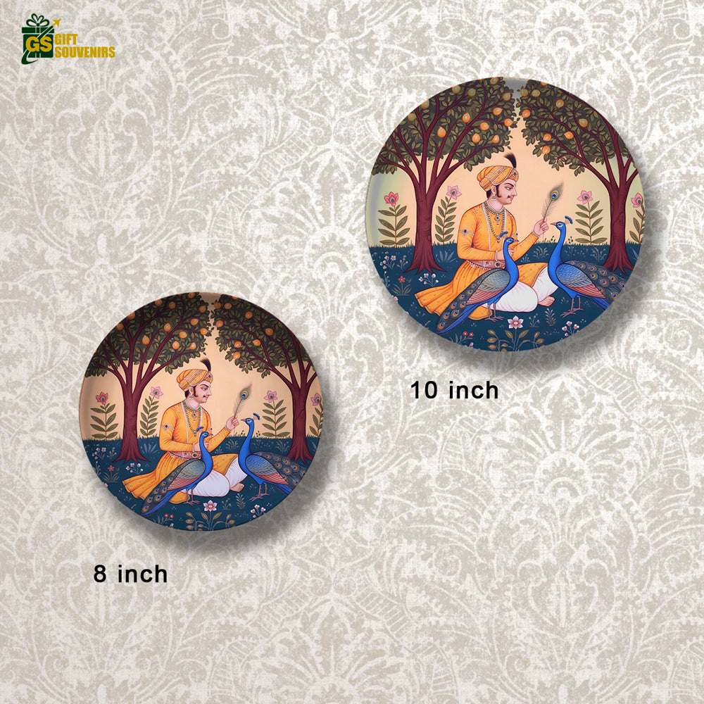 Royal Harmony – A Tribute to Timeless Indian Court Art Ceramic Wall Plate