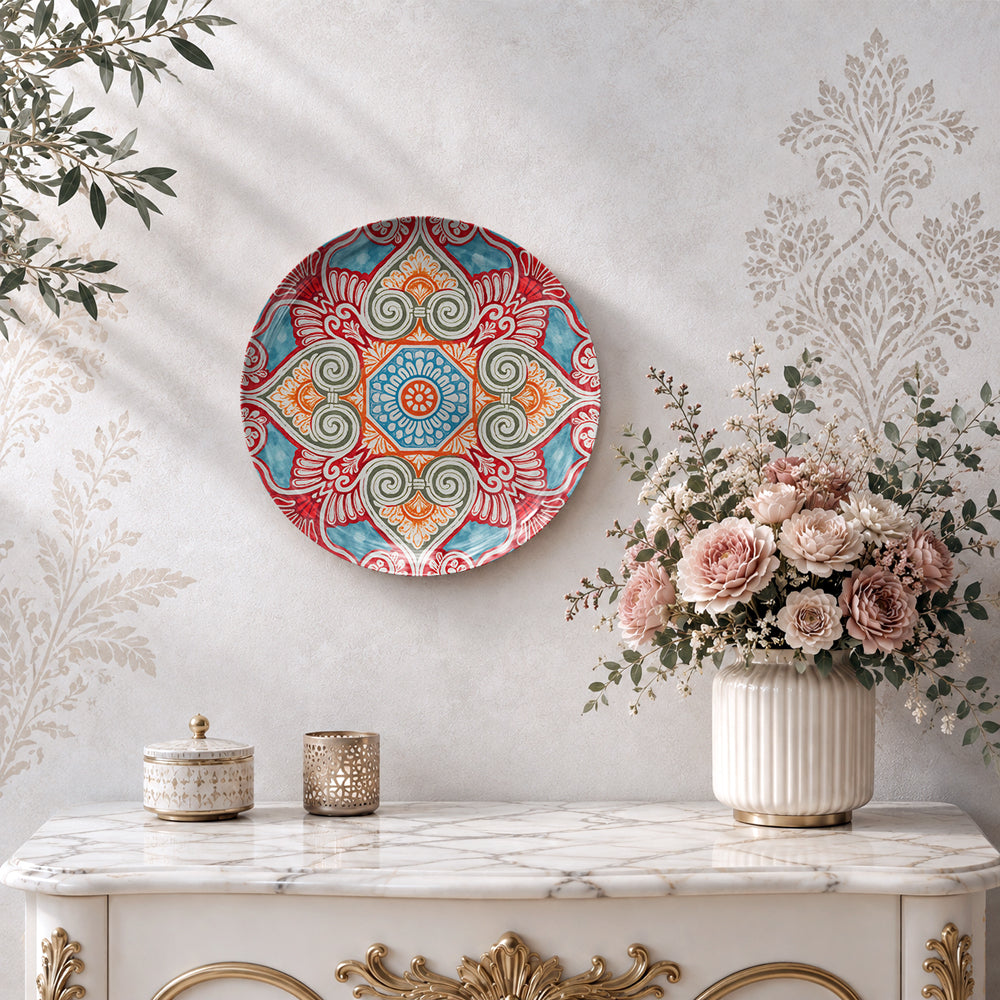 Rhythm of Patterns ceramic wall plate souvenir for colourful Indian-inspired home décor