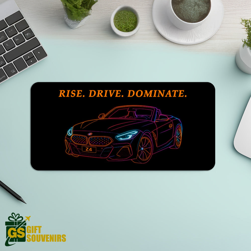 Rise. Drive. Dominate. – BMW Z4 Neon Desk Pad | Desk Mat